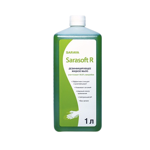 Sarasoft R кожный антисептик, жидкое мыло, 1 л, ЕВРОФЛАКОН