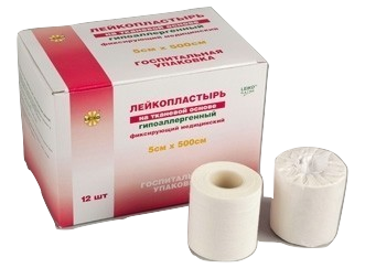 LEIKO, хлопк. белый, ткан. осн. лейкопластырь 5*500 см, кат. в инд. уп.